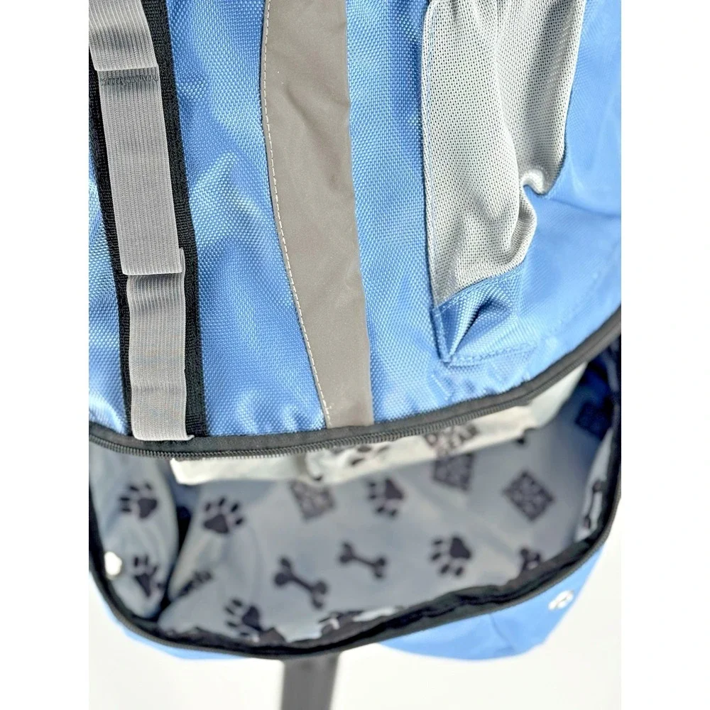 Dog Travel Backpack Organizer Mobile Dog Gear Large Blue Pet Carry Bag